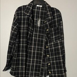 Zeagoo Women's Plaid Utility Jacket Large